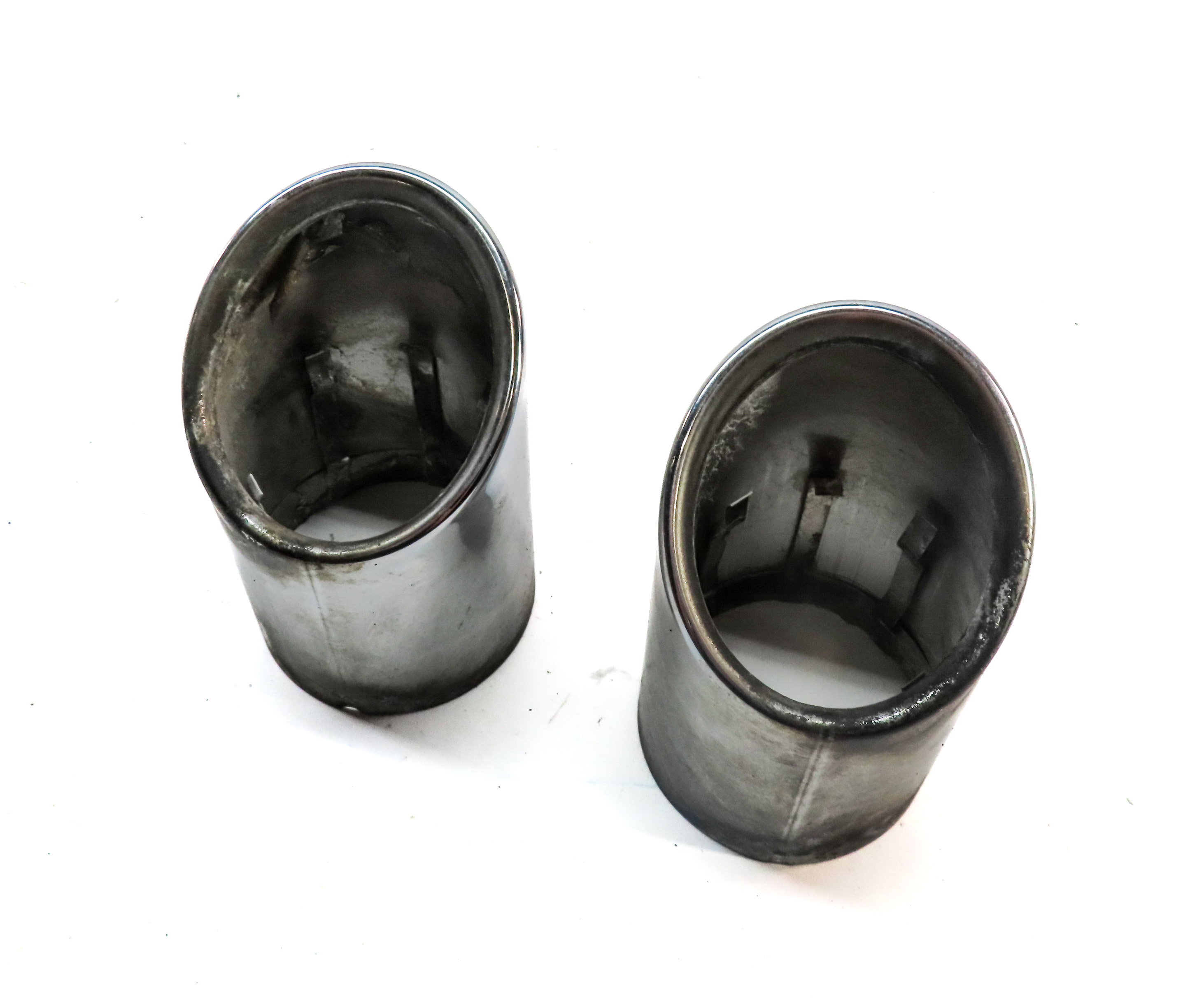 2009-2010 BMW X5 E70 REAR LEFT & RIGHT DIESEL MUFFLER EXHAUST PIPE TIP SET/2 — exact item pictured